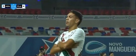 Paulo Baya, após marcar seu primeiro gol com a camisa do Fluminense.